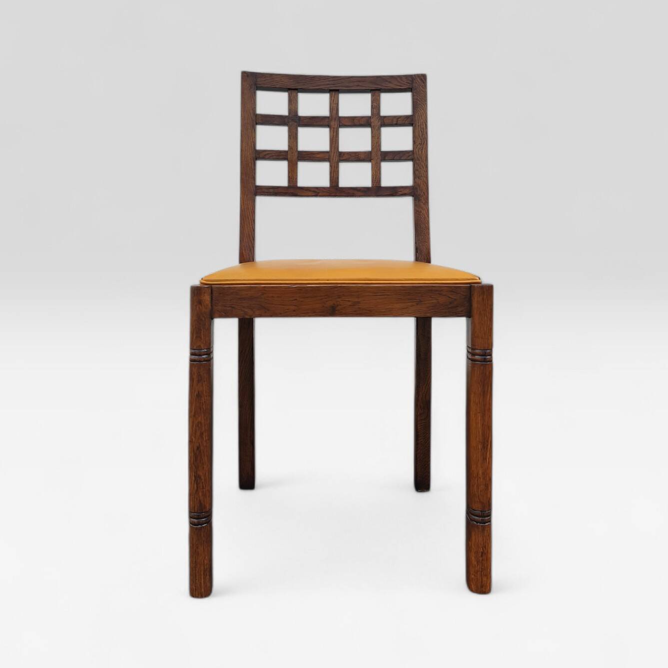 Solid oak chair, Victor Courtray, Art Deco, 1930