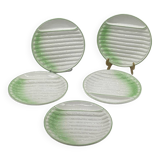 Series of asparagus plates, Revol, porcelain, vintage, slip