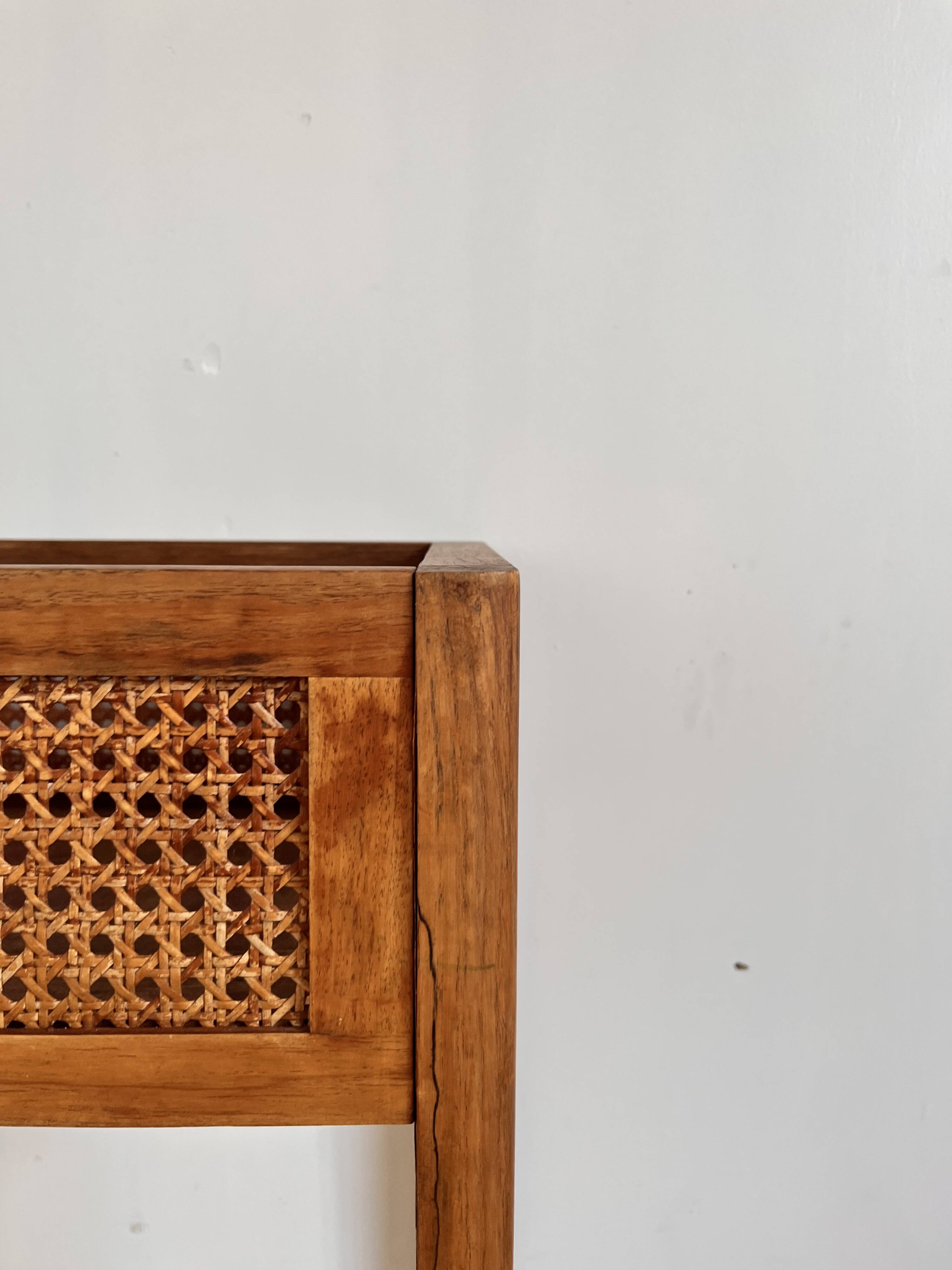 Wood and cane planter