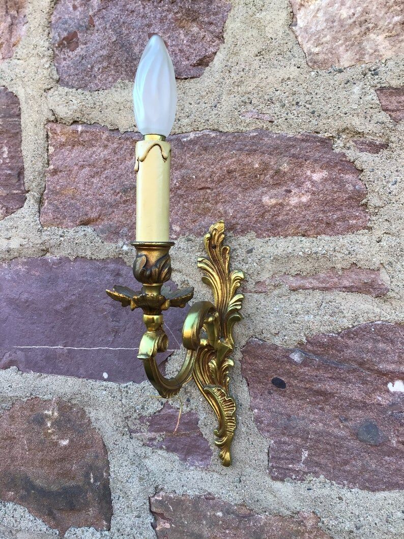 Pair Crystal Stamps Louis XV golden bronze