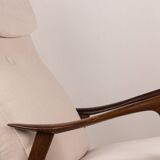 Large Scandinavian Teak Armchair with Ottomans by Folke Ohlsson for Westnofa 1960.