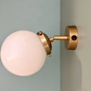 Applique globe vintage en opaline blanche