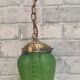 Art Nouveau lantern pendant light cast glass brass electric fixing ok h 60x