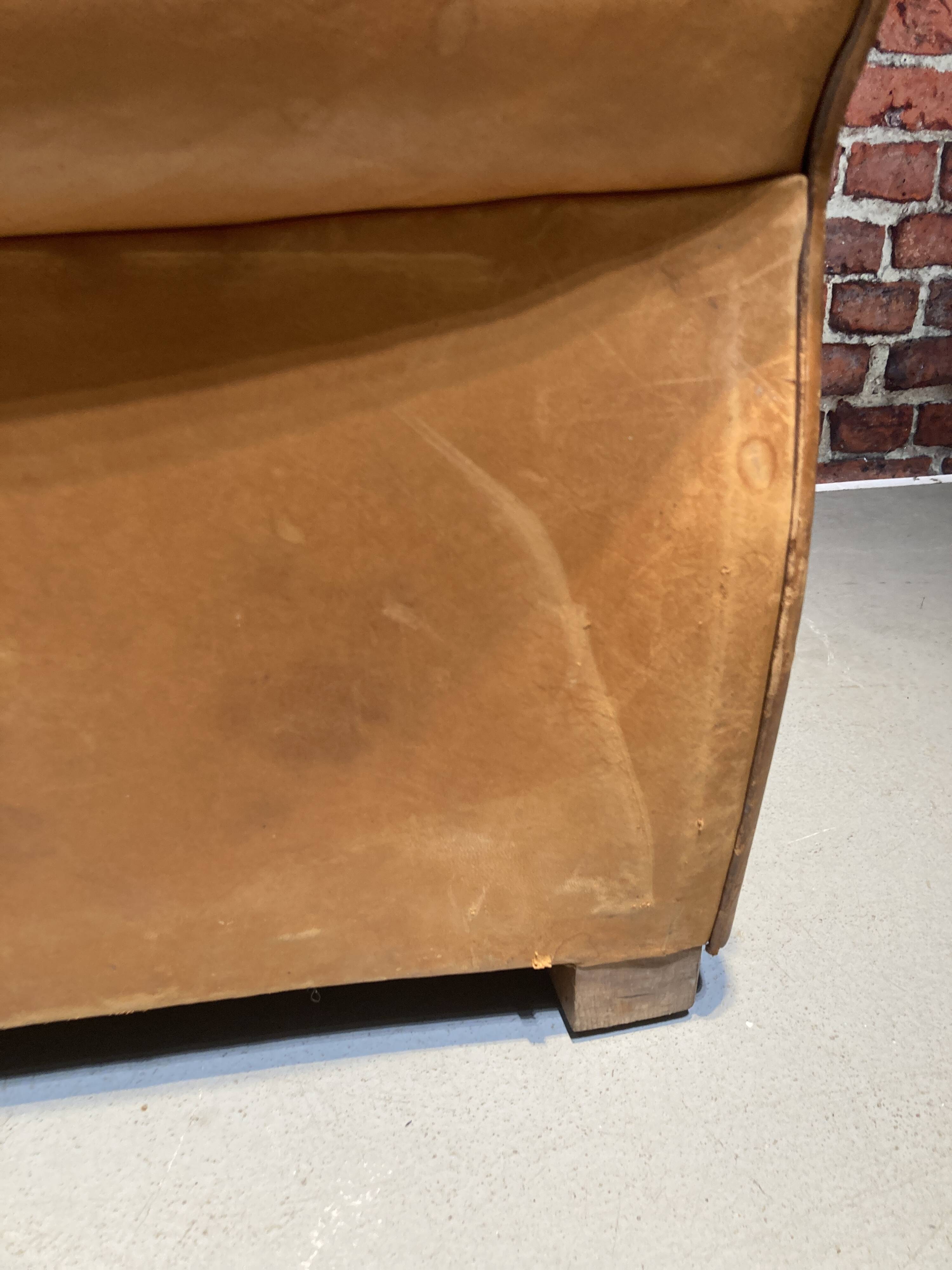 Brown leather armchair