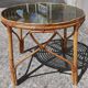 Rattan/bamboo coffee table (glass top)