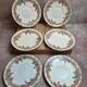 Set of 6 antique dessert plates Longwy – Violets model – Polychrome Art Nouveau decoration