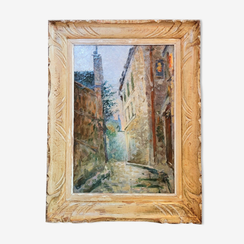 Ancien tableau Montmartre vintage fin XIXe début XXe siècle