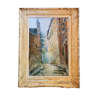 Old vintage Montmartre painting late nineteenth early twentieth century