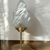 Art Deco flame glass globe lamp