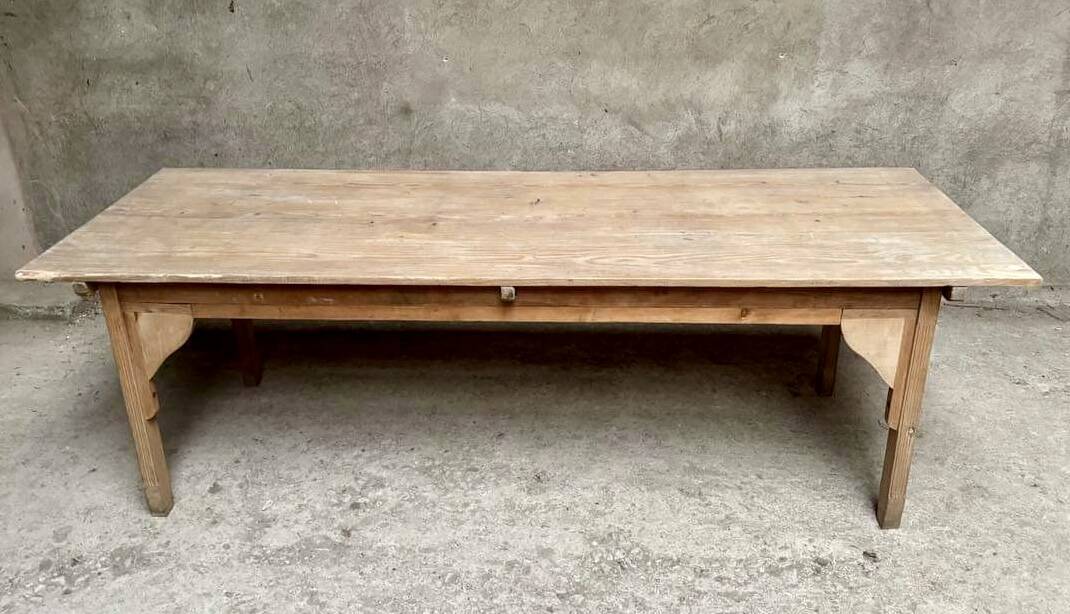 Large farm table solid wood draper table Length 240 cm
