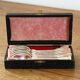 Set of 6 silver metal dessert spoons