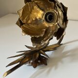 Vintage 70s gold Jansen style wall lamp