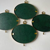 Set of 4 vintage brass oval picture frames