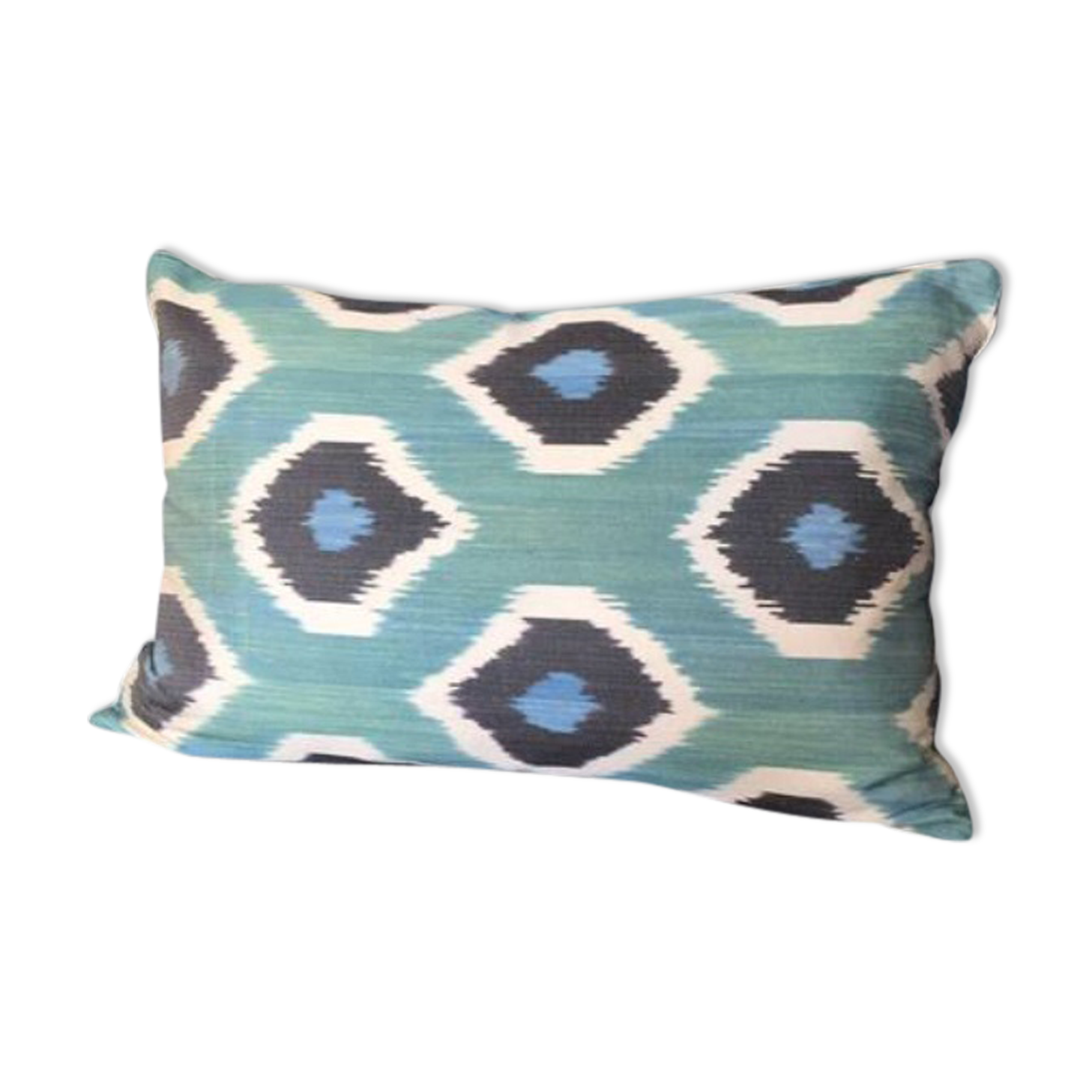 Decorative pillow cases in silk ikat prints