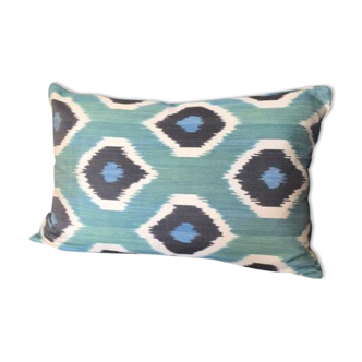 Decorative pillow cases in silk ikat prints