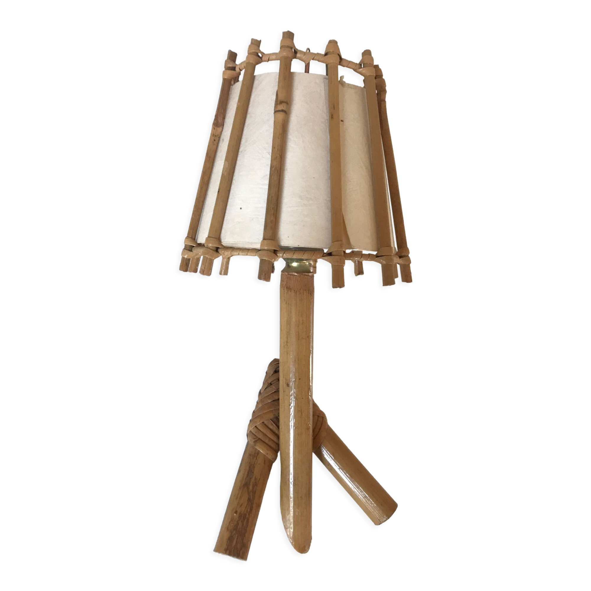 Vintage rattan wall lamp design 60 years