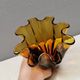 Beautiful ‘folded’ vase in amber-coloured glass. 1980-90s Finland