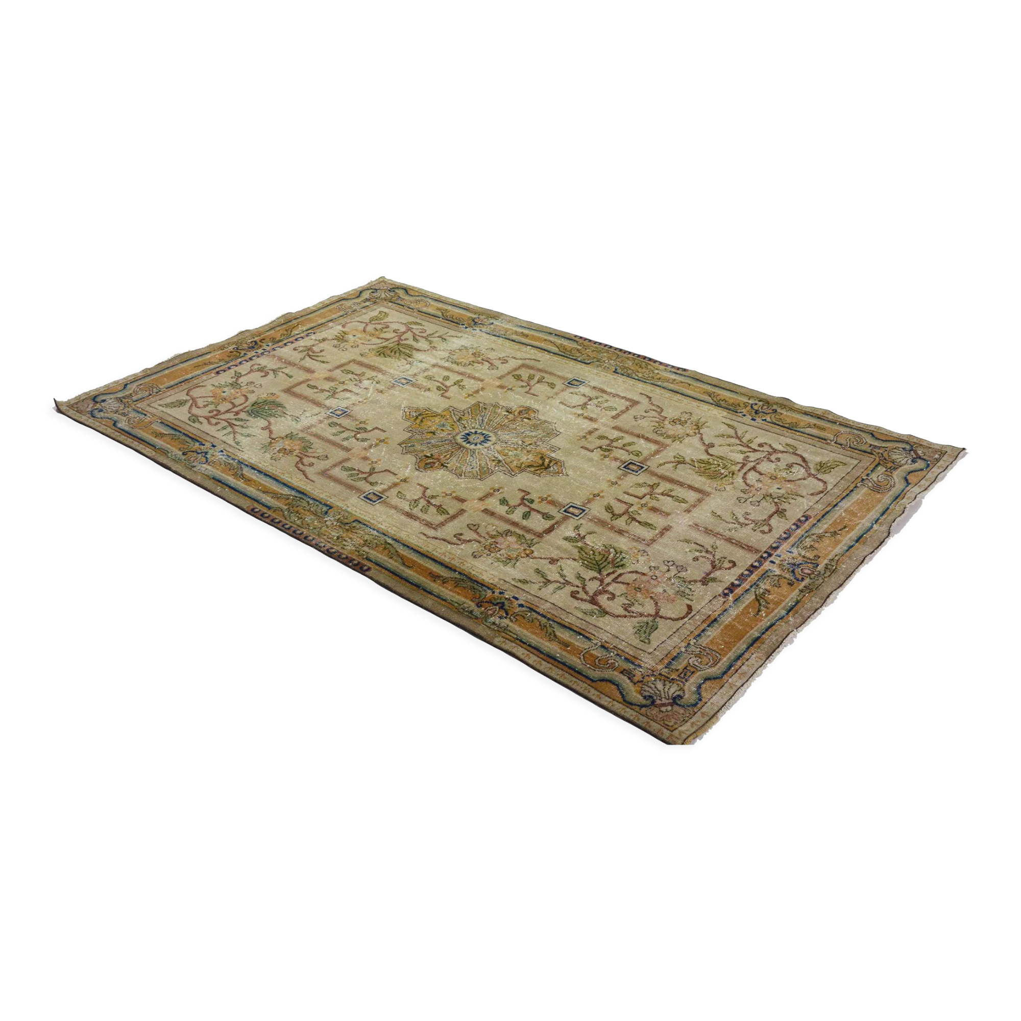 Anatolian handmade vintage rug 257 cm x 165 cm