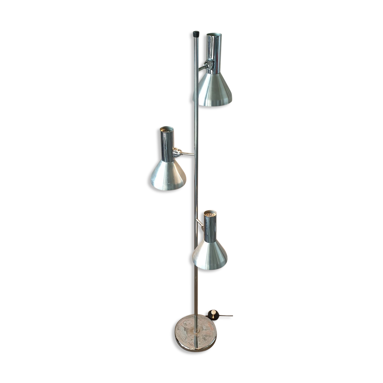Vintage silver floor lamp, 1970