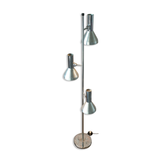 Lampadaire argenté vintage, années 1970