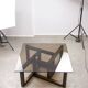 Italian Wooden & Smoked Glass Coffee Table, 60s