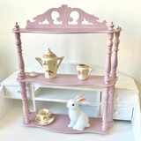 Carved wooden wall shelf