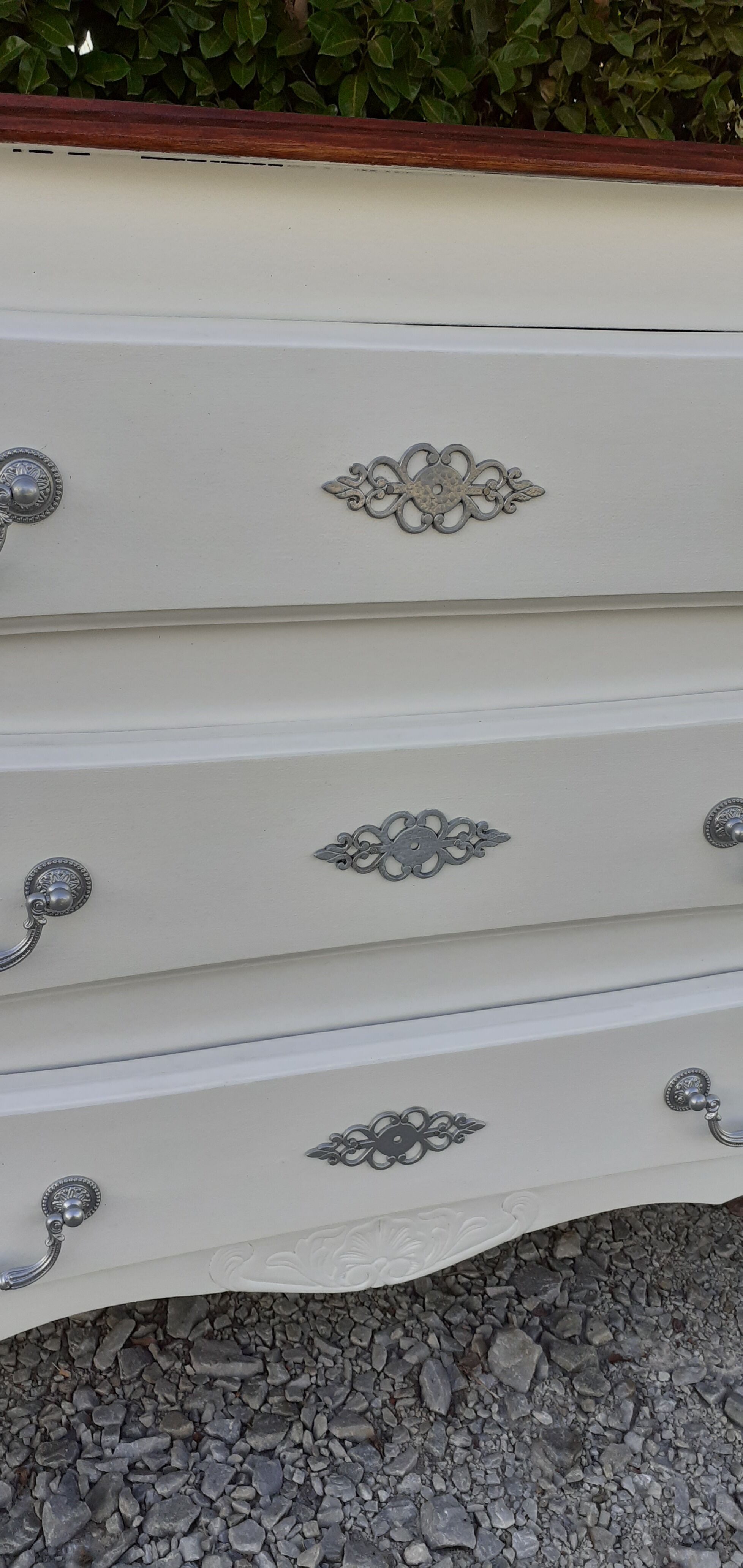 Dresser 3 drawers louis XV style white
