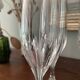 6 antique cut and engraved crystal champagne flutes