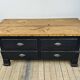 Low commode in pine and dark grey patina from the early 20th century.