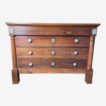 Plum chest of drawers Empire era restored