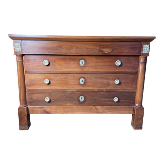 Plum chest of drawers Empire era restored