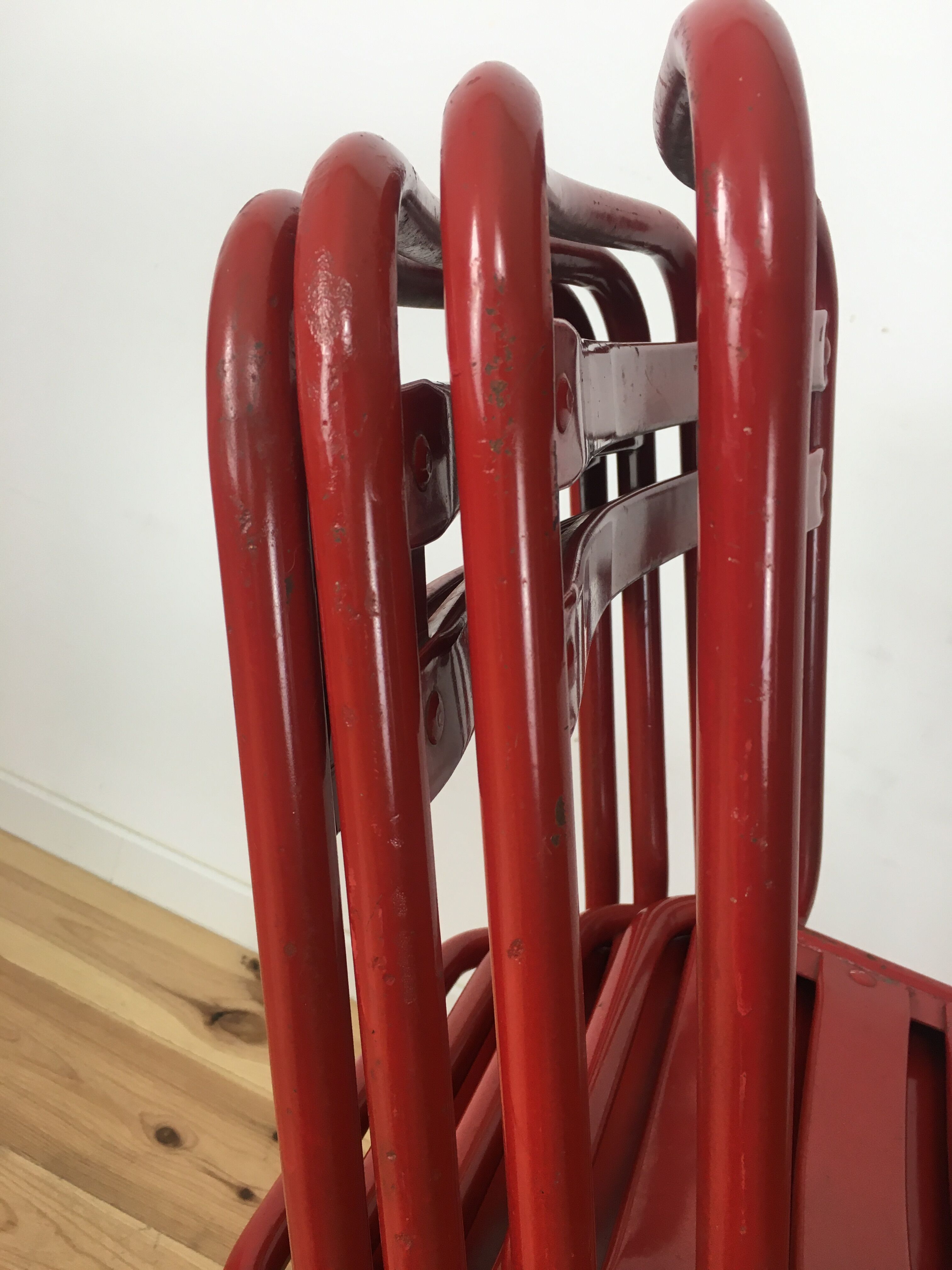 Set of 4 chairs bistro Tolix T2 industrial steel