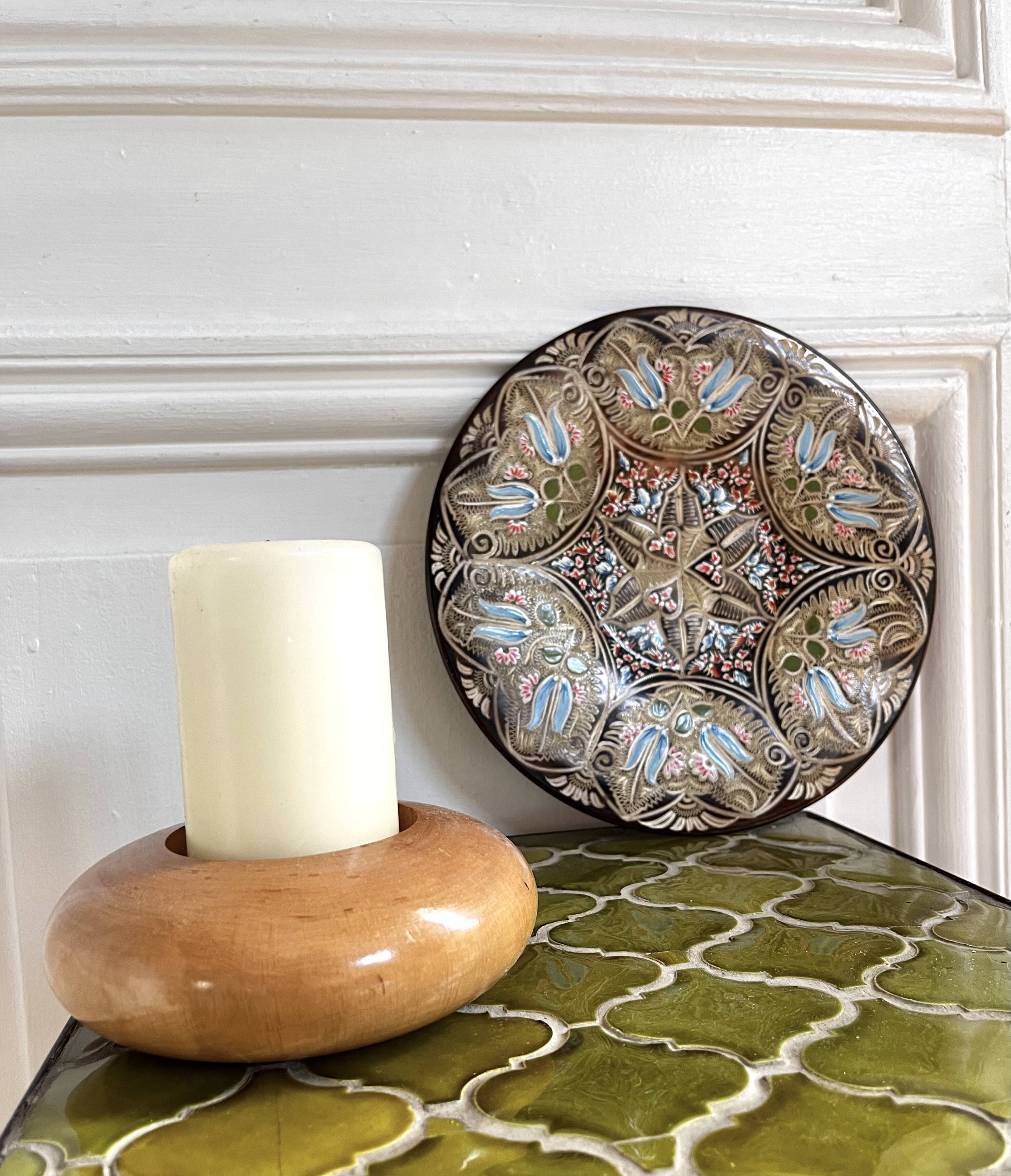 Vintage round candle holder