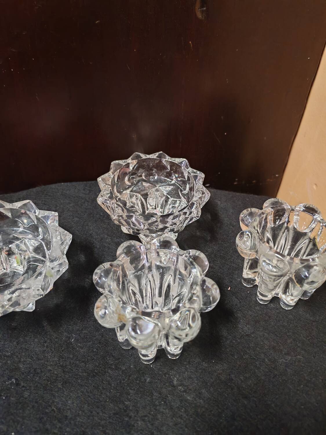 Set of glass candle holders from Reims