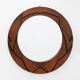 Belgian Art Deco Round Mirror with Geometric Wooden Frame, circa 1920