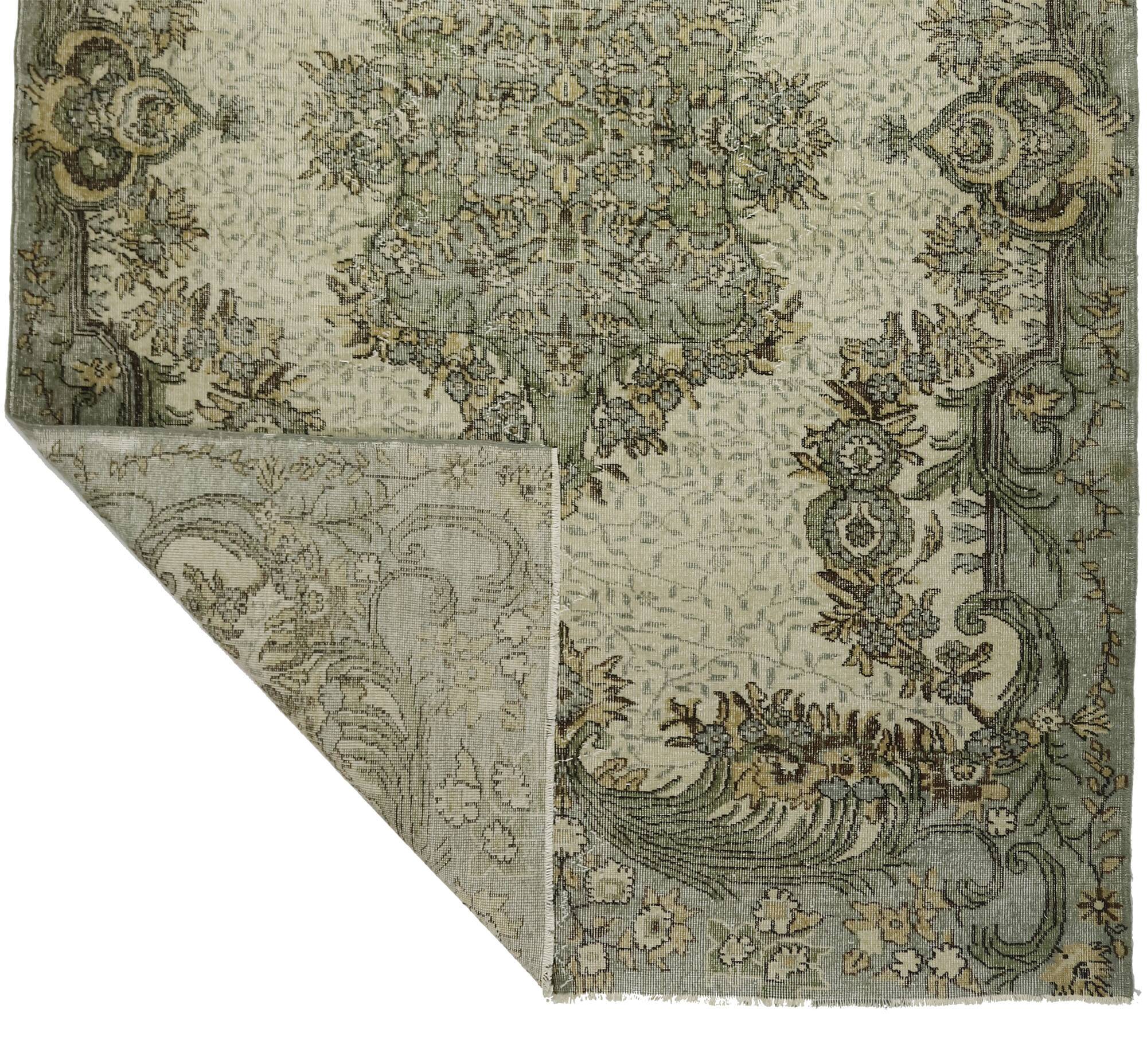 Grand Tapis Oushak Vintage à Motifs Orientaux – Laine 100 % – 311 × 200 cm