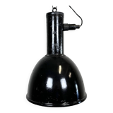 Industrial Black Enamel Factory Hanging Lamp, 1950s