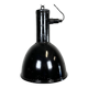Suspension industrielle en émail noir, 1950s