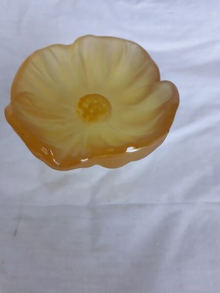 Pair of crystal flower bowls, Daum