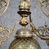 Large Napoleon III period chandelier in bronze and gilt brass