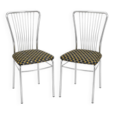 Set of metal chairs, fan-shaped backrest, Danish, 1980s