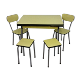Table and chairs in formica yellow
