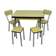 Table et chaises en formica jaune