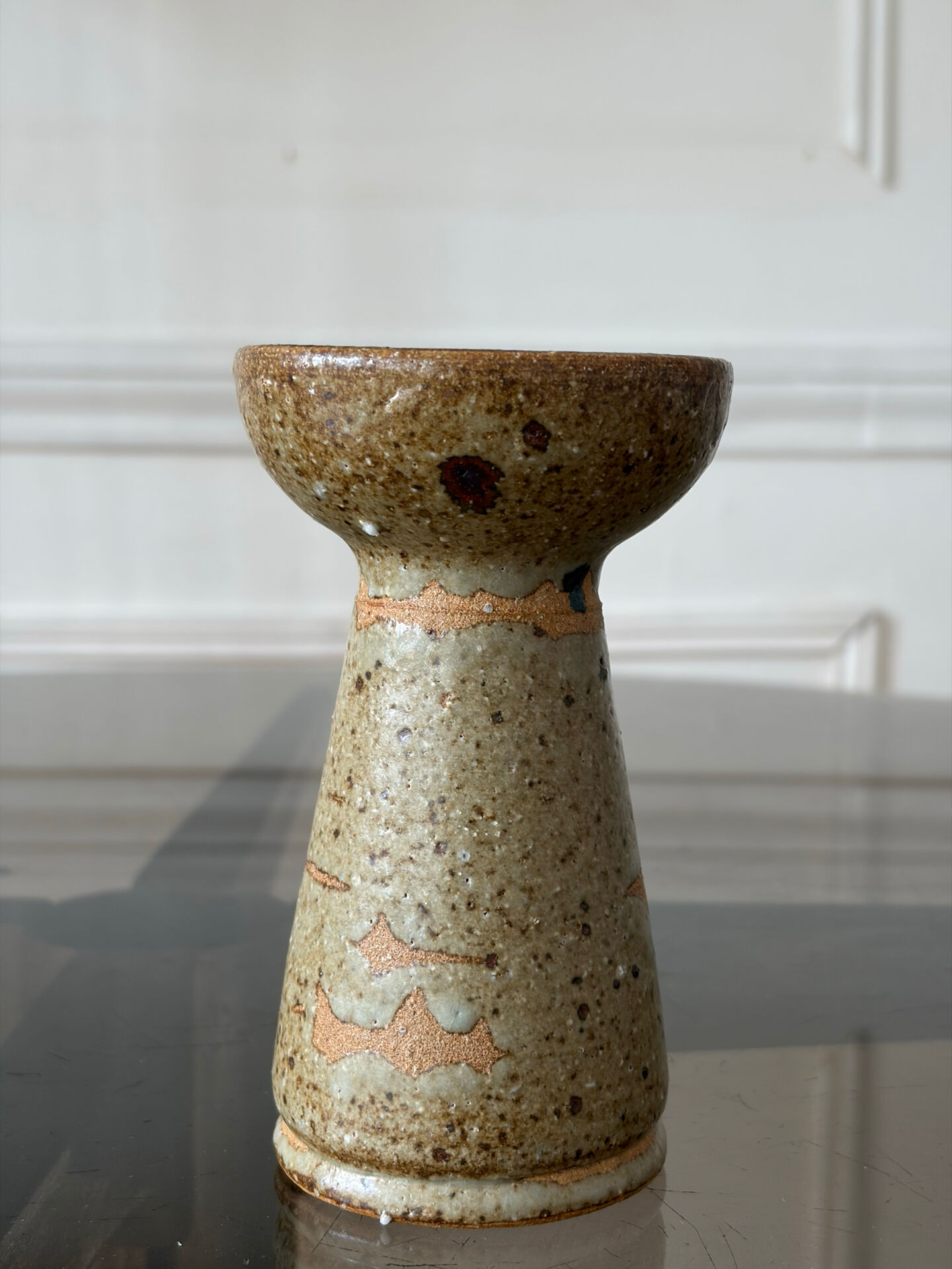 Pyrite stone candlestick