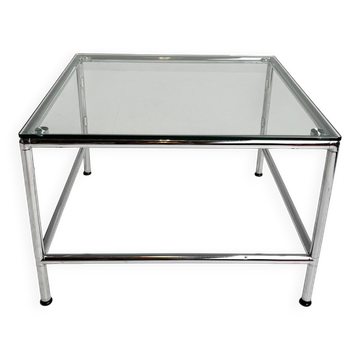 Table basse en verre carré 71 x 71 cm, années 1990