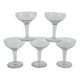 set of 5 engraved crystal champagne glasses 1950