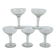 set of 5 engraved crystal champagne glasses 1950