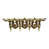 Bronze Coat Rack and Wall Shelf, Vintage, Louis XV Style
