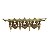 Bronze Coat Rack and Wall Shelf, Vintage, Louis XV Style