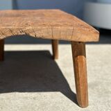 table basse en teck blond quadripode